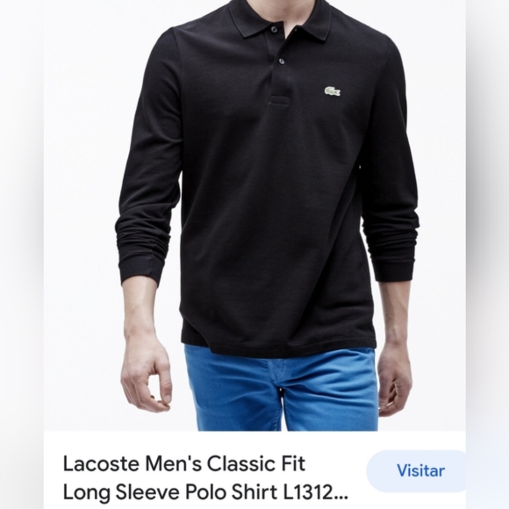 LACOSTE LONG SLEEVE POLO BLACK